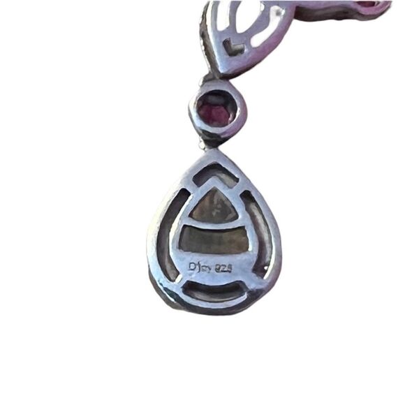 GORGEOUS Genuine Ethiopian Opal Ruby Drop Platinum Over Sterling Silver Necklace - Picture 6 of 8